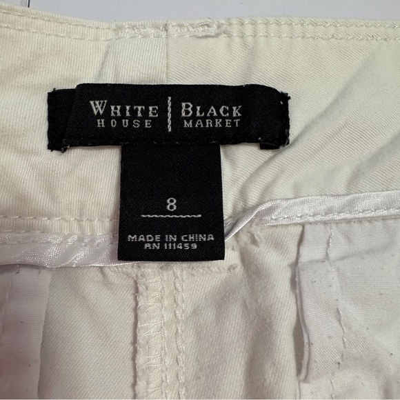 White House Black Market White Cuffed Shorts Size 8 - Picture 5 of 10